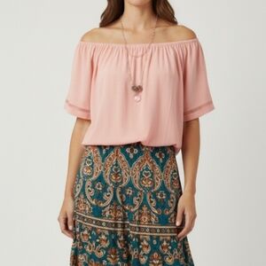 MICHAEL KORS Peachy Peasant Popover Convertible Top NWT